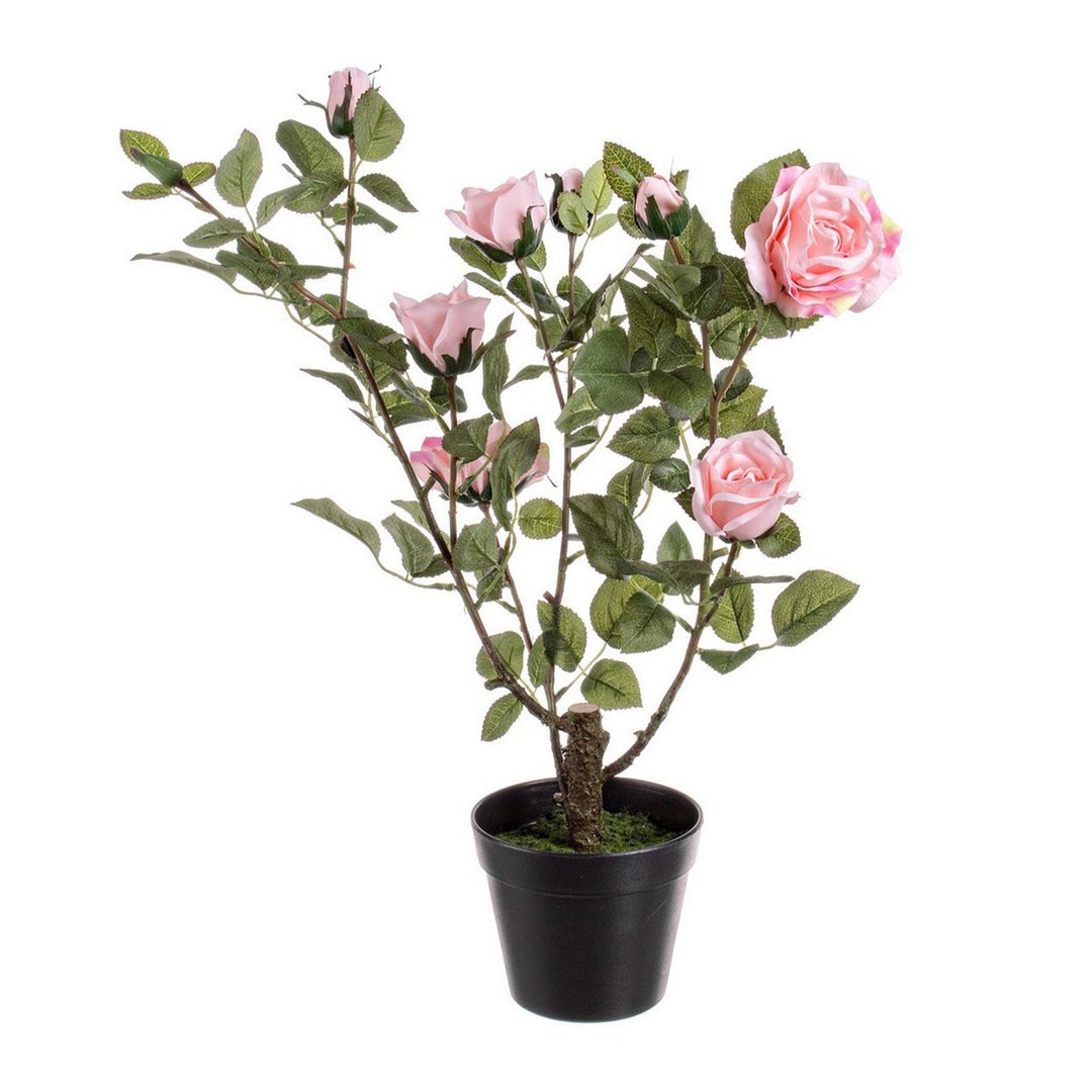 Pianta artificiale "Isabel" con rose rosse, tronco naturale, 51x39x66h cm