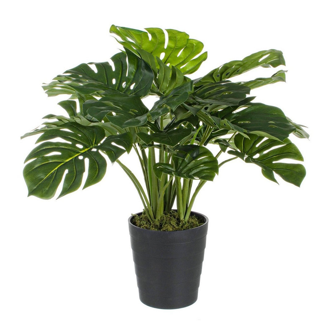 Pianta artificiale "Filodendro" con foglie in gomma, struttura in metallo, 115x105x150h cm