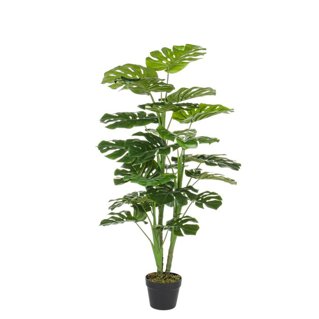 Pianta artificiale "Filodendro" con foglie in gomma, struttura in metallo, 115x105x150h cm