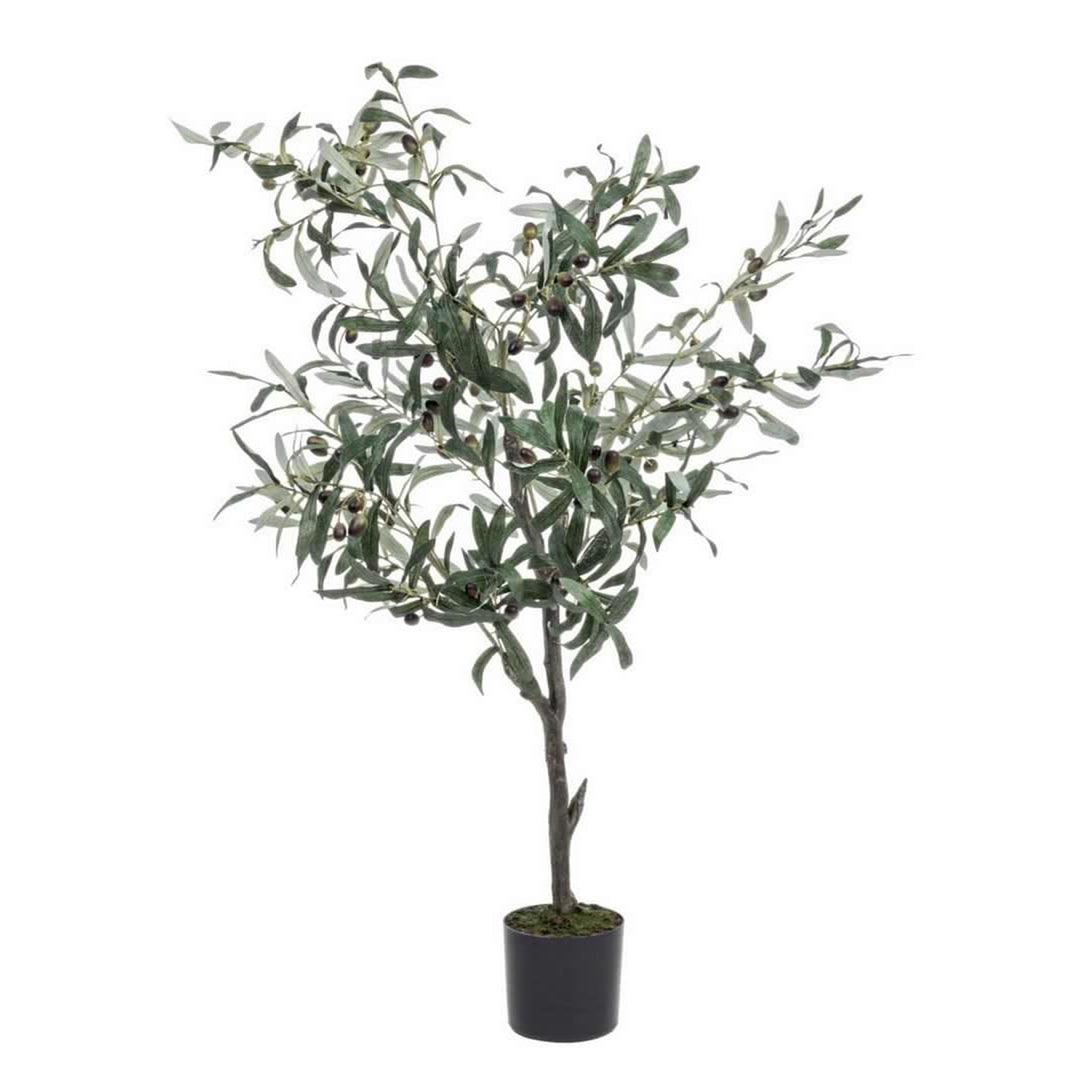 Pianta artificiale "Ulivo" con vaso in plastica, 492 foglie, 120 cm