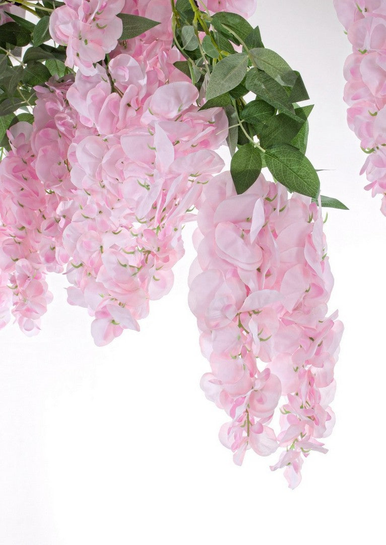 Albero artificiale da giardino "Glicine" rosa, con petali e foglie, 200x320h cm