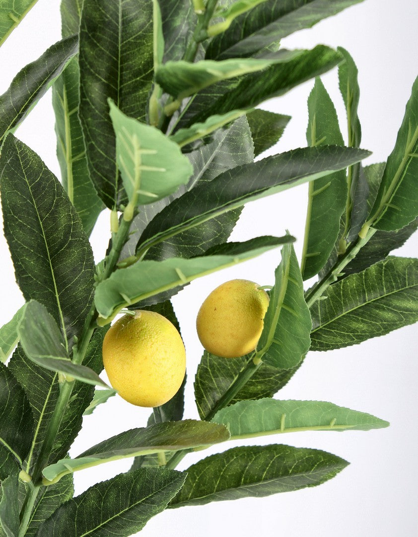 Pianta artificiale "Limone" con 224 foglie, vaso in plastica, 115h cm