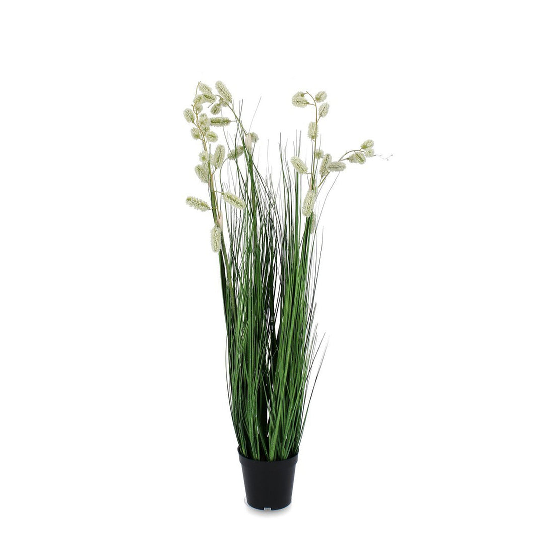 Pianta artificiale "Grevillea" con fiori in PE, stelo in metallo, vaso nero