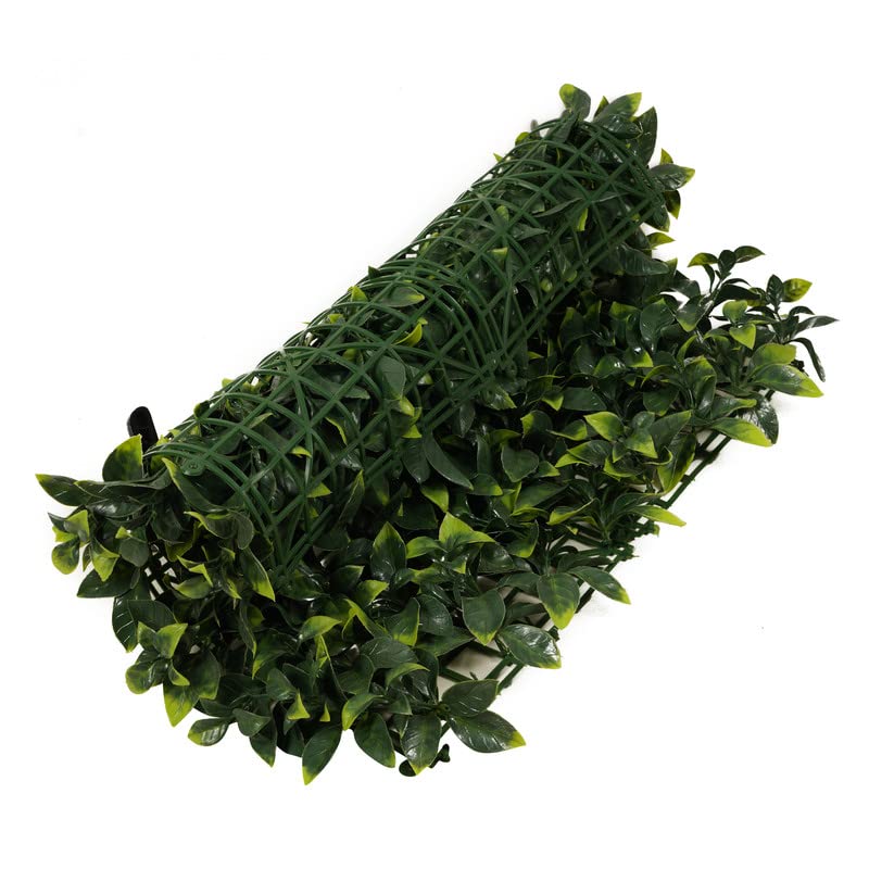 Siepe artificiale per parete sempreverde verticale "Alloro" da intero ed esterno 50 x 50 cm