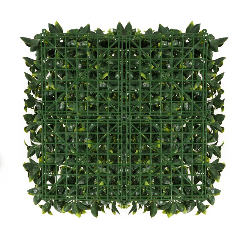 Siepe artificiale per parete sempreverde verticale "Alloro" da intero ed esterno 50 x 50 cm