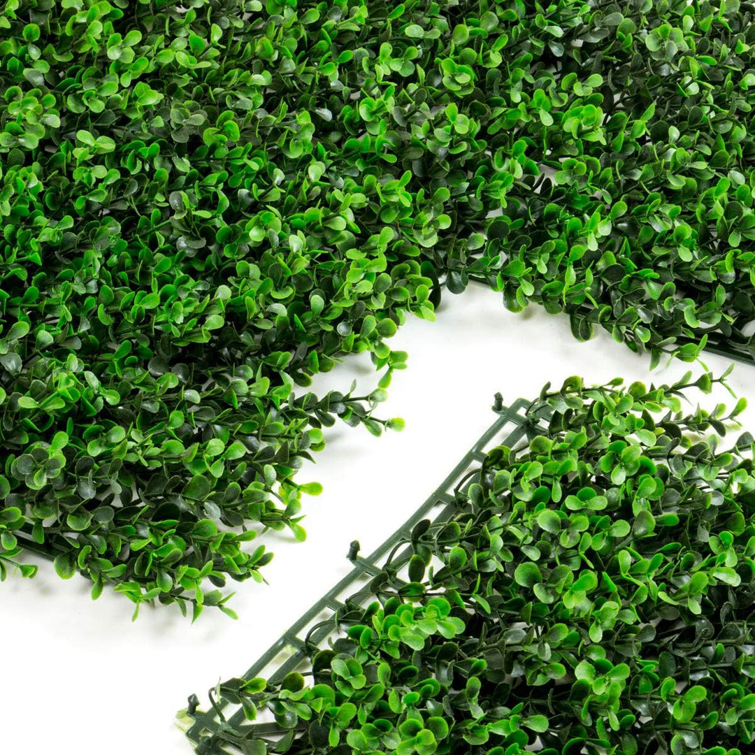 Siepe artificiale per parete sempreverde verticale "Bosso" da intero ed esterno 1 x 1 mt