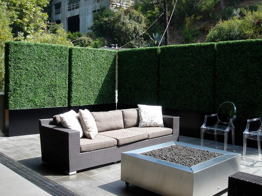 Siepe artificiale per parete sempreverde verticale "Buxus" da intero ed esterno 50 x 50 cm