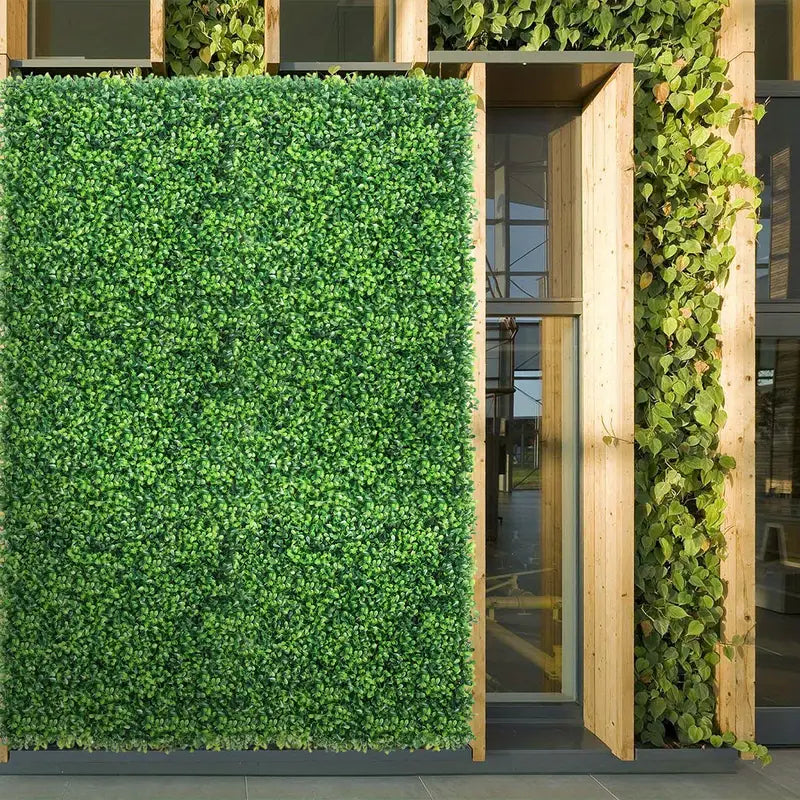 Siepe artificiale per parete sempreverde verticale "Bosso" da intero ed esterno 1 x 1 mt