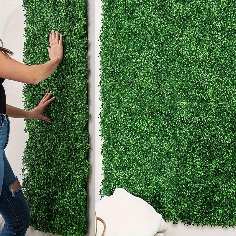 Siepe artificiale per parete sempreverde verticale "Bosso" da intero ed esterno 1 x 1 mt