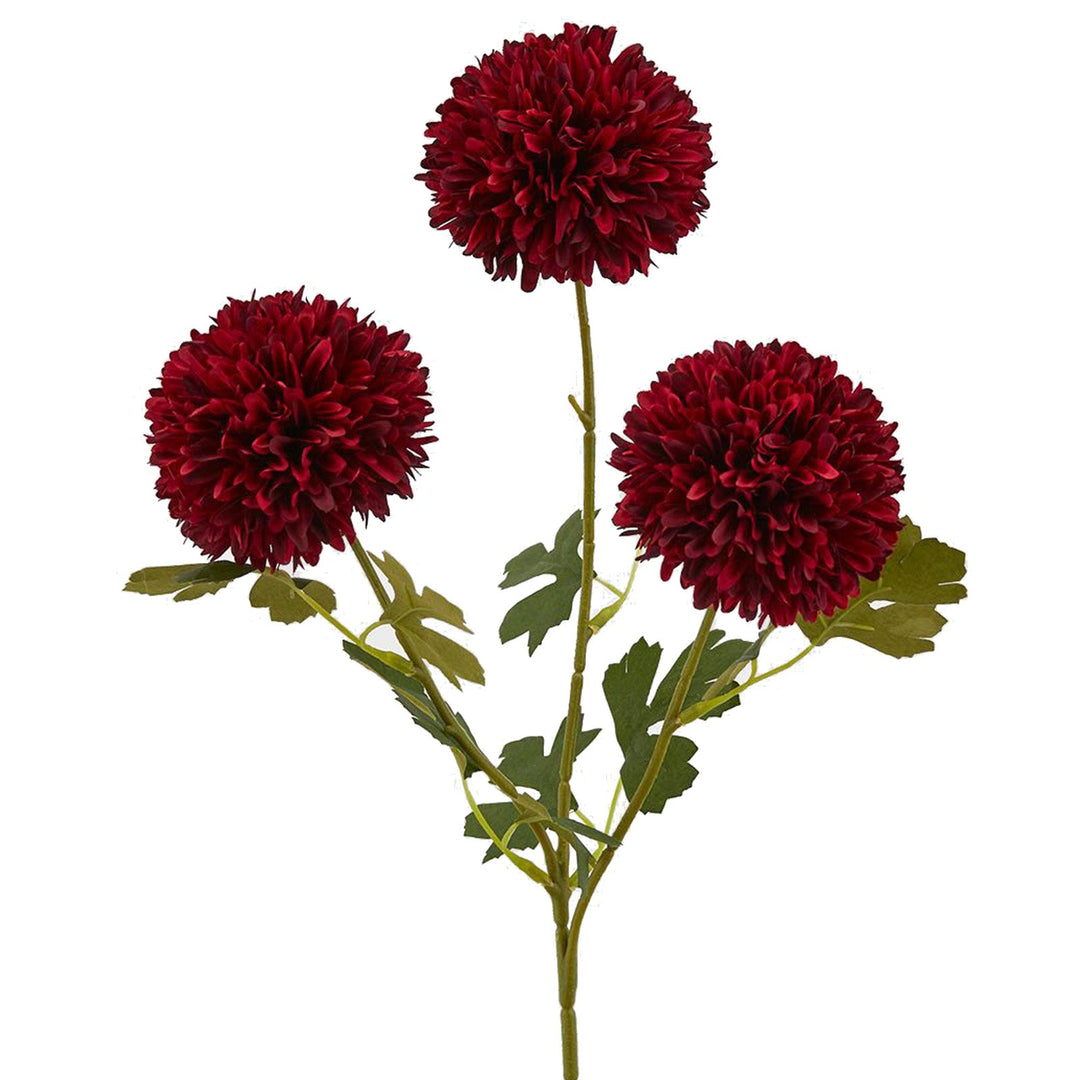 Fiore artificiale "Dalia" effetto realistico con stelo e foglie verdi  h 65 cm