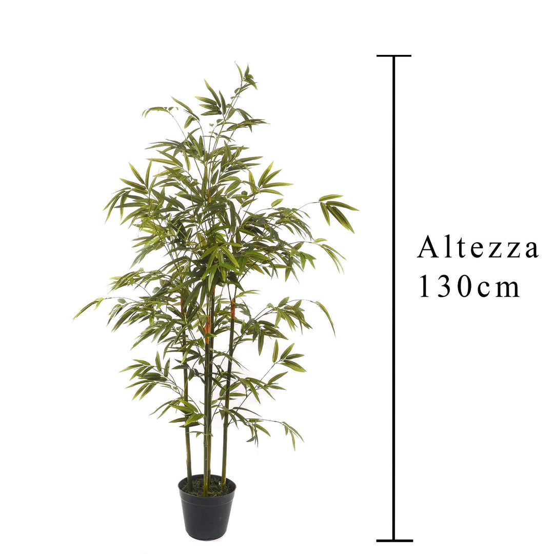Pianta artificiale moderna con vaso Mini Bamboo in materiale sintetico da h 130 cm