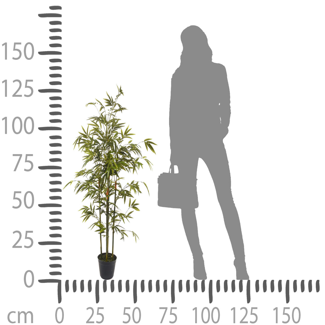 Pianta artificiale moderna con vaso Mini Bamboo in materiale sintetico da h 130 cm