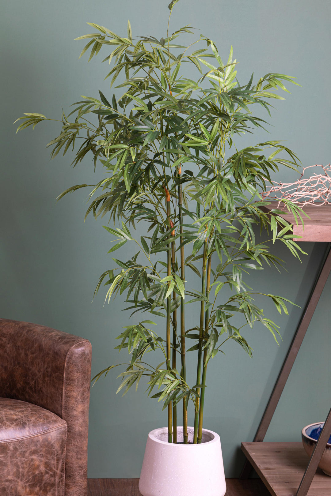 Pianta artificiale moderna con vaso Mini Bamboo in materiale sintetico da h 130 cm