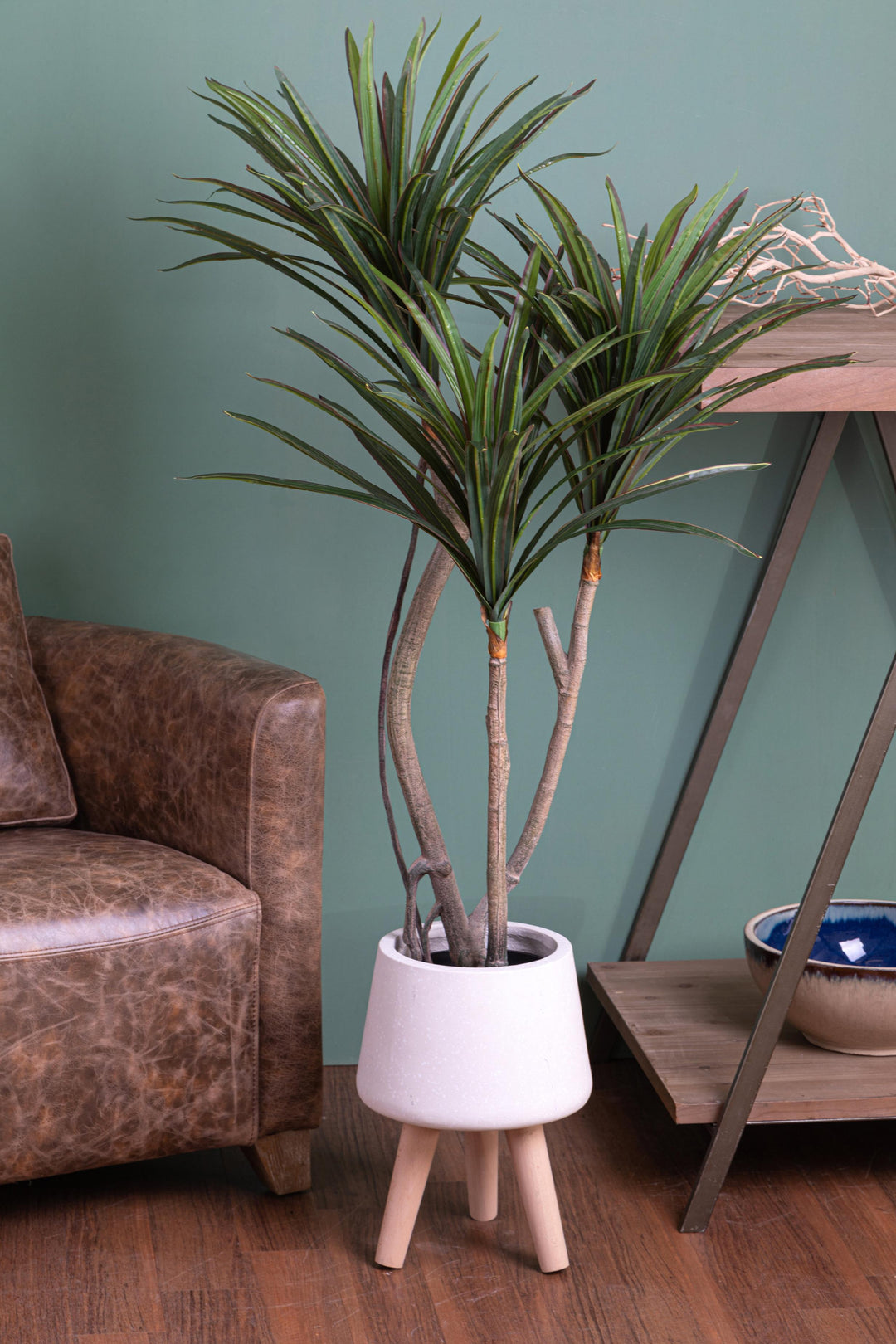 Pianta artificiale moderna Dracena Marginata in materiale sintetico da h 120 cm