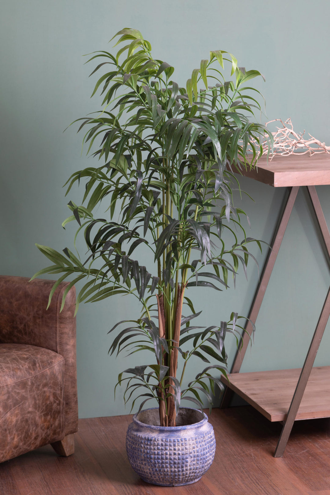 Pianta artificiale "Kenzia" da interno ed esterno decorazione moderna con vaso h 150 cm