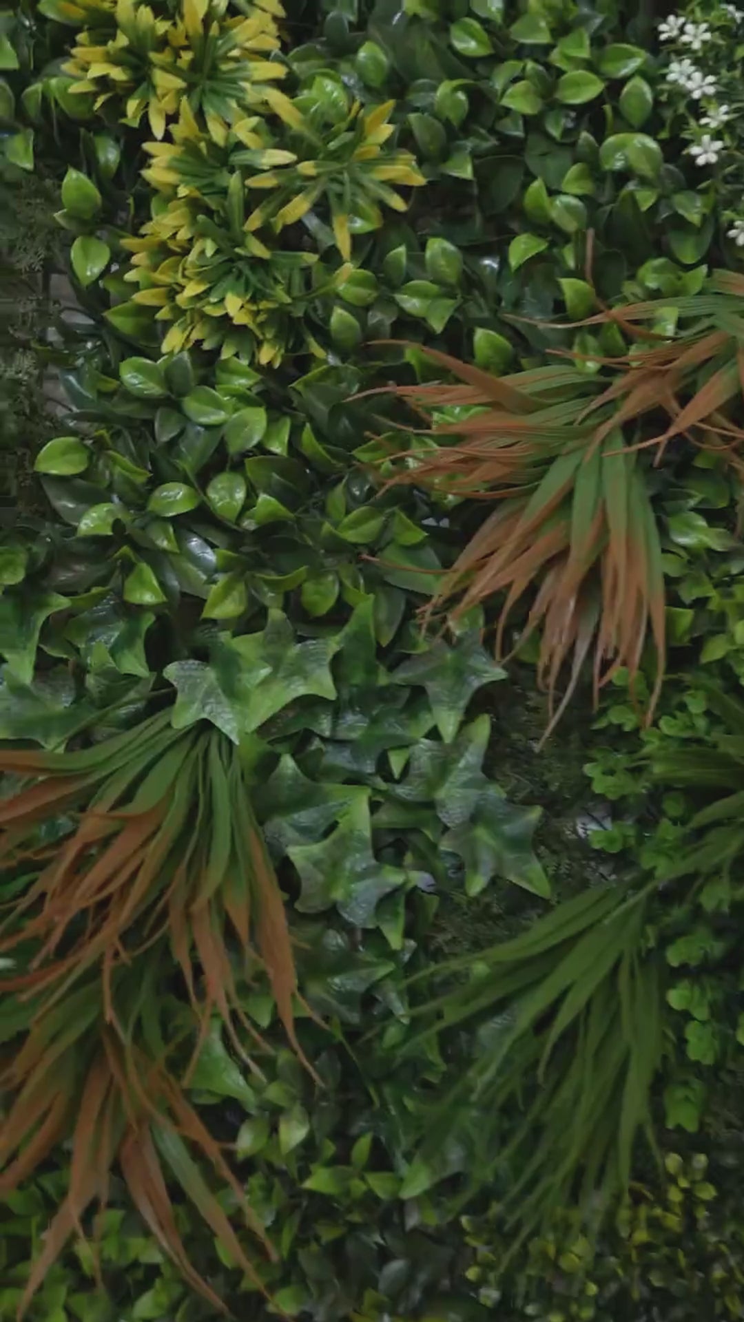 Siepe artificiale per parete sempreverde verticale "Tropicale" da intero ed esterno 1 x 1 mt