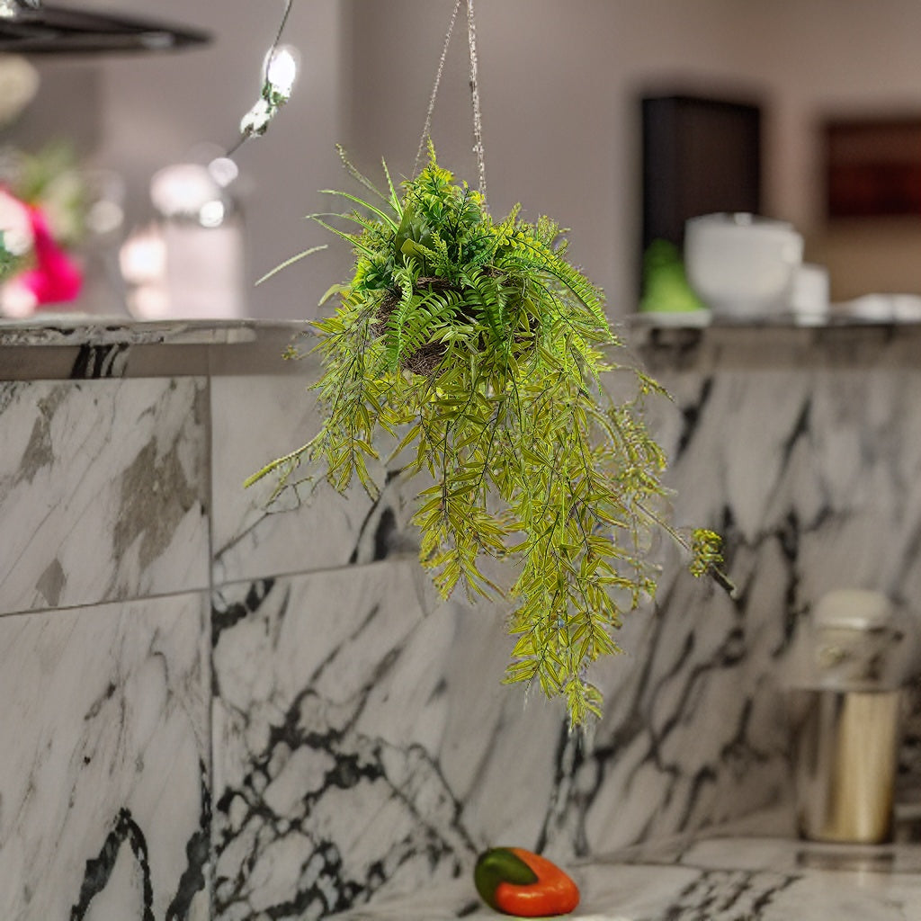 Pianta artificiale appendibile con candenti, decorazione per interno ed esterno, da 70 x 30 x 30 cm
