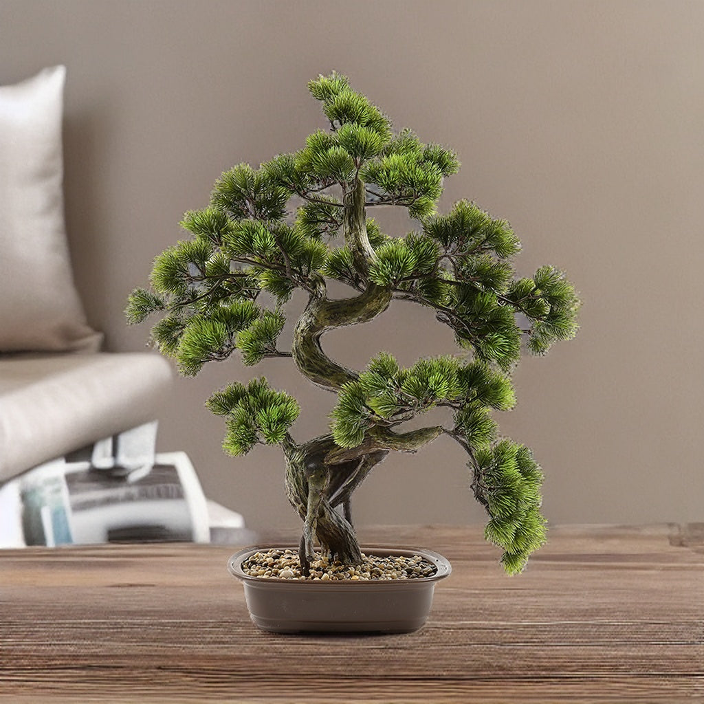 Bonsai pianta artificiale, con vaso incluso, decorazione per interno ed esterno