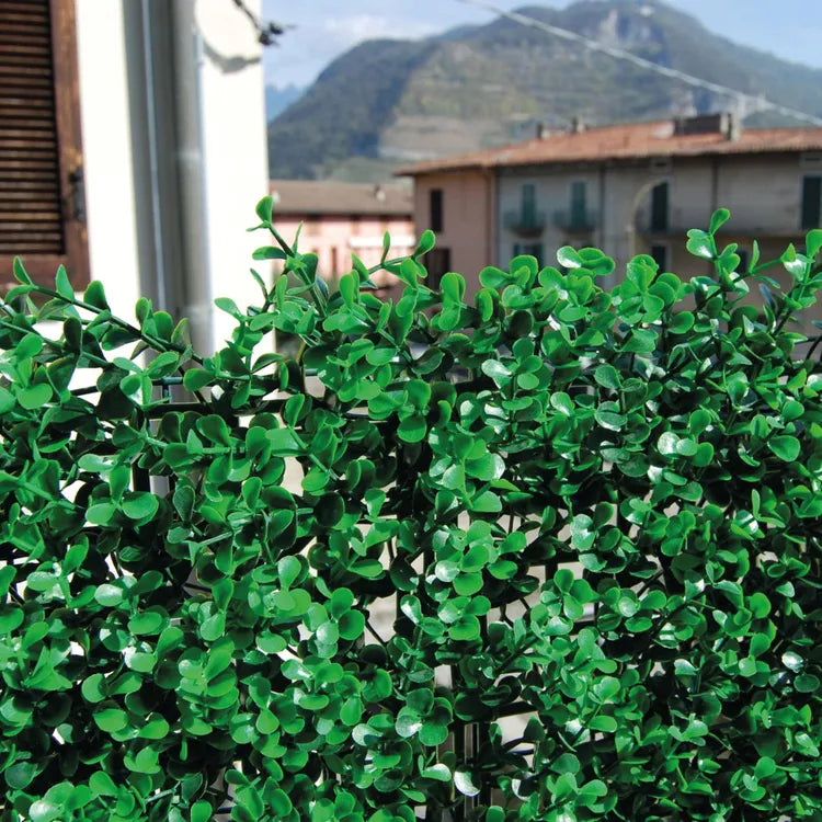Siepe artificiale per parete sempreverde verticale "Bosso" da intero ed esterno 1 x 1 mt