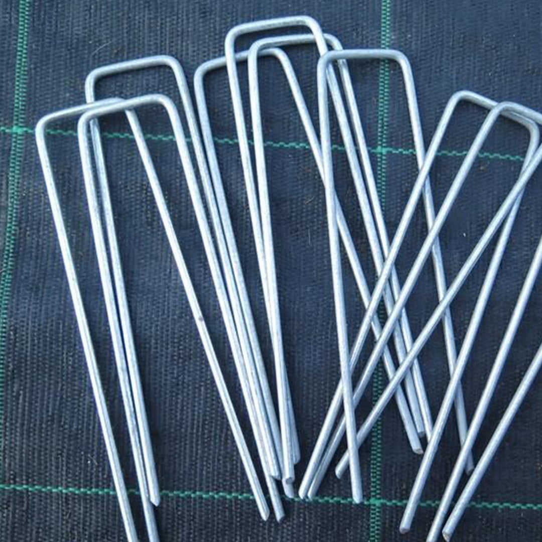 Picchetti zincati per telo pacciamante fermarete "U" da 15 cm confezione da 20 pezzi