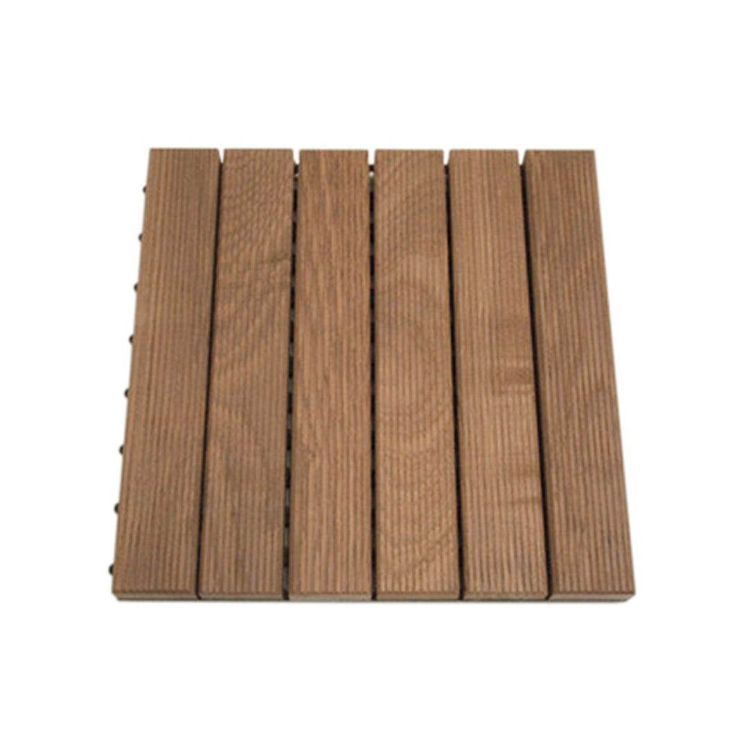 Pavimento modulare "Patio" Piano in legno rigato con supporto in PVC per giardino e terrazzo