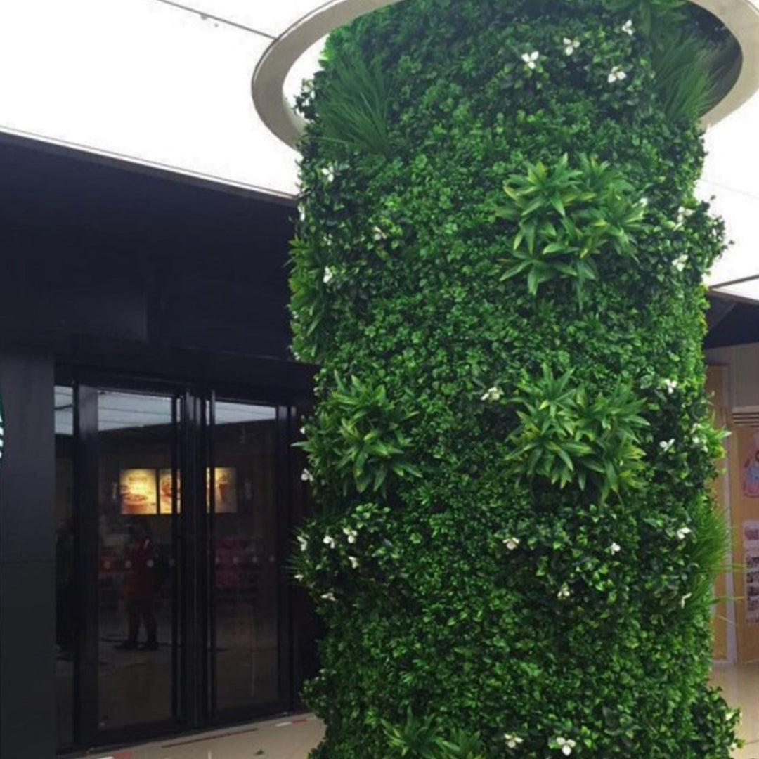 Siepe artificiale per parete sempreverde verticale "Giungla" da intero ed esterno 1 x 1 mt