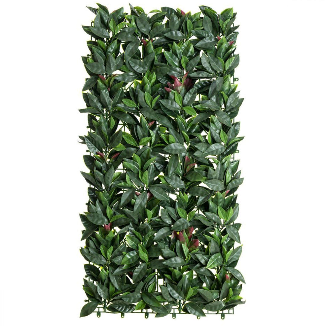 Siepe artificiale per parete sempreverde verticale "Photinia" da intero ed esterno 1 x 1 mt