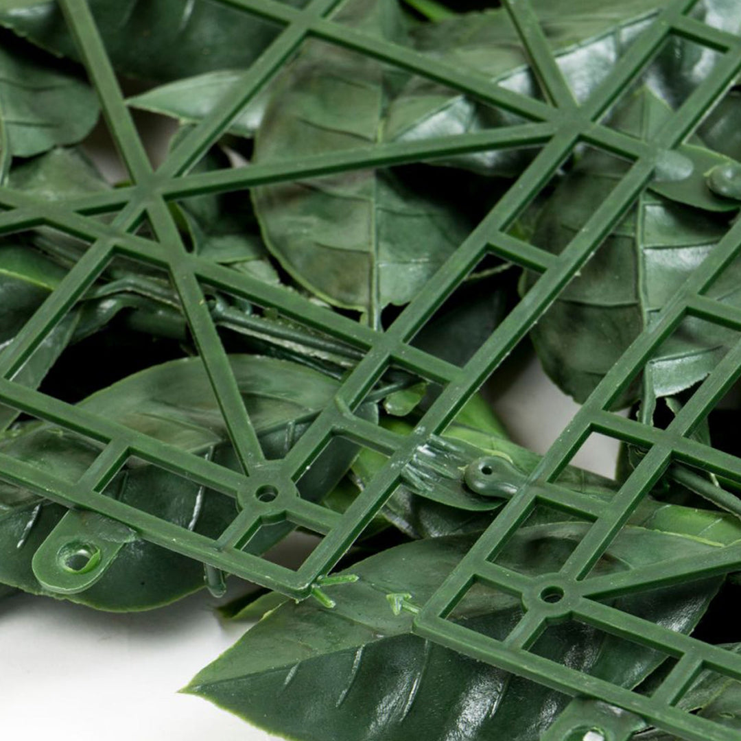 Siepe artificiale per parete sempreverde verticale "Photinia" da intero ed esterno 1 x 1 mt