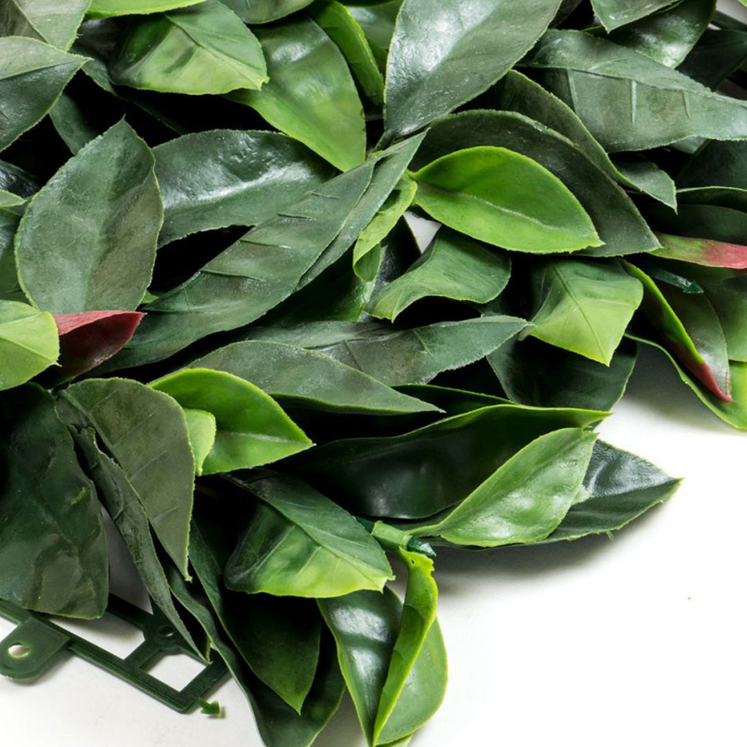 Siepe artificiale per parete sempreverde verticale "Photinia" da intero ed esterno 1 x 1 mt